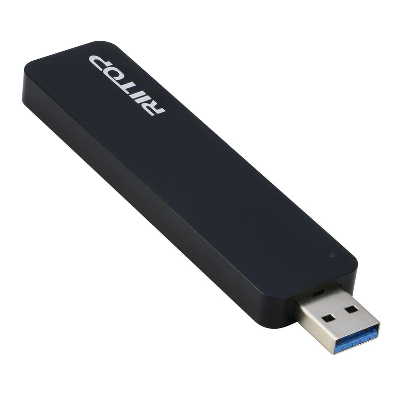 [Australia - AusPower] - M.2 to USB Enclosure, RIITOP M2 SSD to USB 3.1 (Type-A) Reader with Case Compatible with Both NVMe (PCI-e) & NGFF B+M Key (SATA) SSD [Upgraded] 