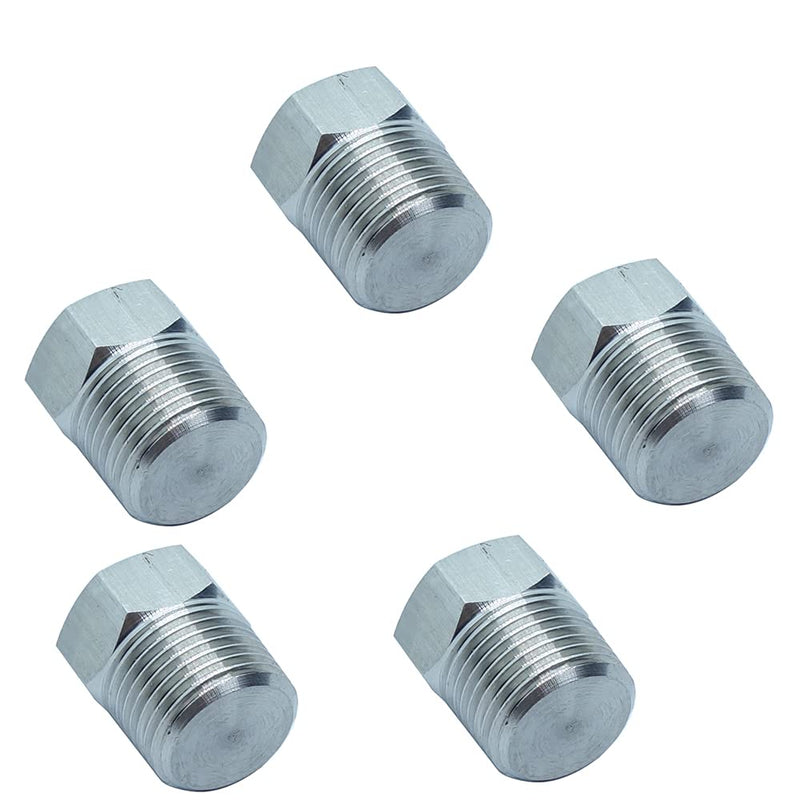 [Australia - AusPower] - HongBoW Hardware 2 Pcs 1/2" NPT Male Stainless Steel 304 Outer Hex Thread Socket Pipe Plug Fitting (Thread O.D: 0.84") SS Outer Hex 1/2 NPT 