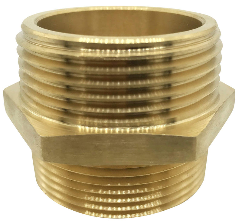 [Australia - AusPower] - RosyOcean 1-1/2" NPT Male x 1-1/2" NST (NH) Male, Brass Hexagonal Nipple Fitting, Fire Equipment Hexagonal Nipple Fire Hose Adapter 