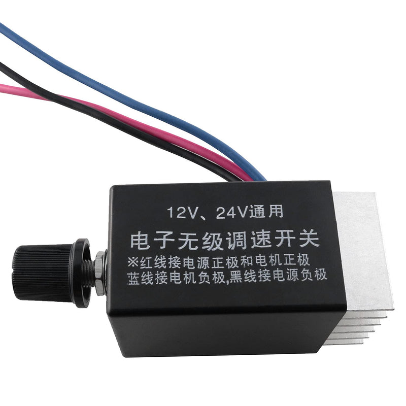 [Australia - AusPower] - ZZLZX 12V Fan Controller DC 12V 24V 10A Electronic Stepless Speed Regulator Switch for Car Truck Fan Heater Control DC Motor Speed Controller 