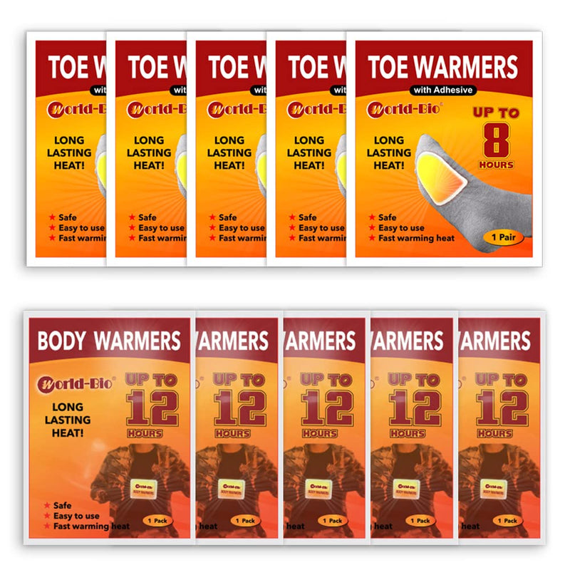 [Australia - AusPower] - World-BIO Toe Warmers Adhesive 10/20/30/40 Pairs - Long Lasting Safe Natural Odorless Air Activated Warmers Up to 8 Hours of Heat - Heated Insoles Toe Foot Warmers Keep Foot Warm in Chill Winter 