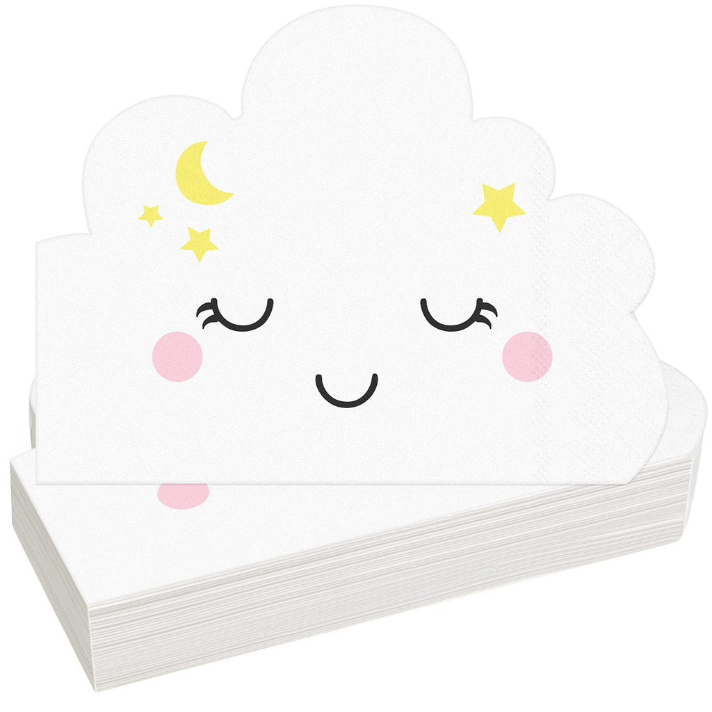 [Australia - AusPower] - 80 Sheets Cloud Paper Napkins Baby Shower Napkins for Birthday Gender Reveal Cloud Party Decorations , 6.7 x 5.5 Inch 