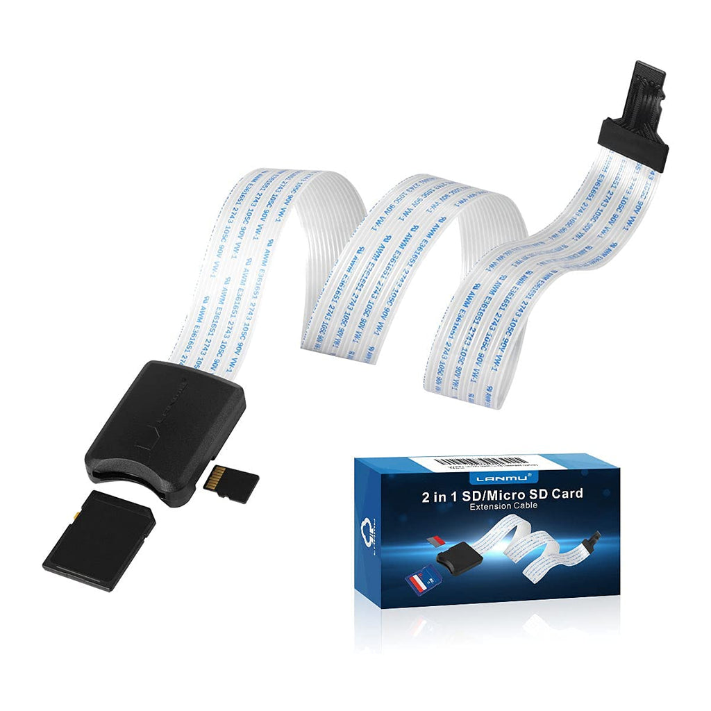 [Australia - AusPower] - LANMU 2 in 1 Micro SD to SD/Micro SD Card Extension Cable Extender Adapter Compatible with Ender 3/Pro/3 V2 ,Ender 5/Pro/Plus, CR-10S and More 3D Printers(18.9in/48cm) 