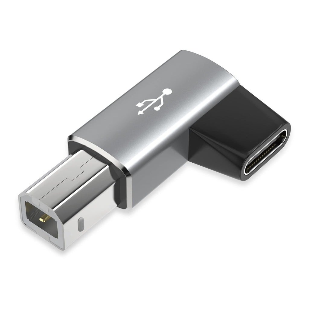 [Australia - AusPower] - AGVEE [2 Pack] USB-C Female to USB-B Adapter, Type-C to B Converter Connector for Printer, Piano, Midi Controller, Midi Keyboard, Audio Interface Recording, Gray 