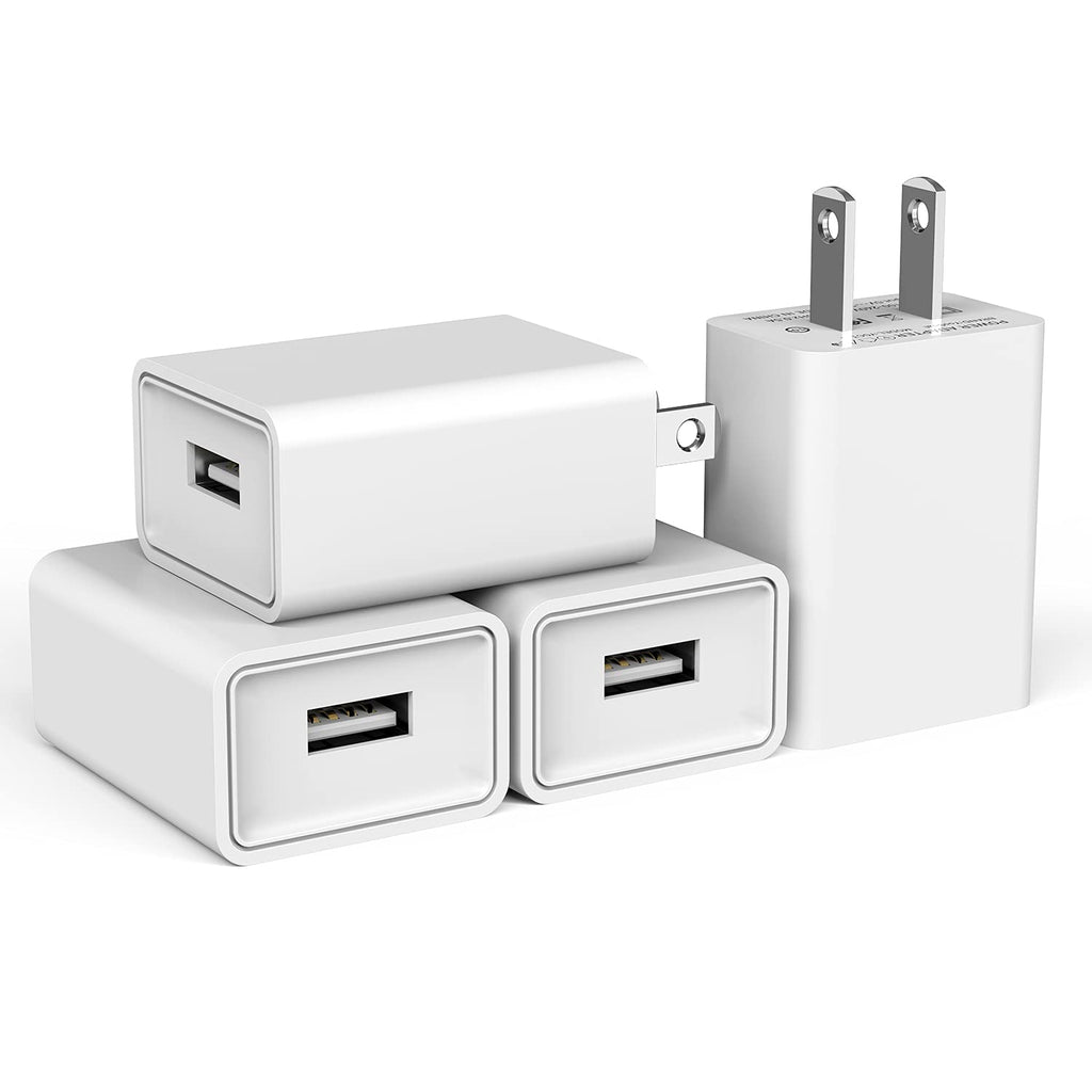 [Australia - AusPower] - YooGoal 4-Pack USB Wall Charger USB Wall Plug 5V 2.1A AC Power Adapter Compatible with iPhone 13 12 11 Pro Max X XS MAX 8 8Plus 7 7Plus 6 6s Plus Pad Pods Samsung,Tablet,Kindle and More (White) 