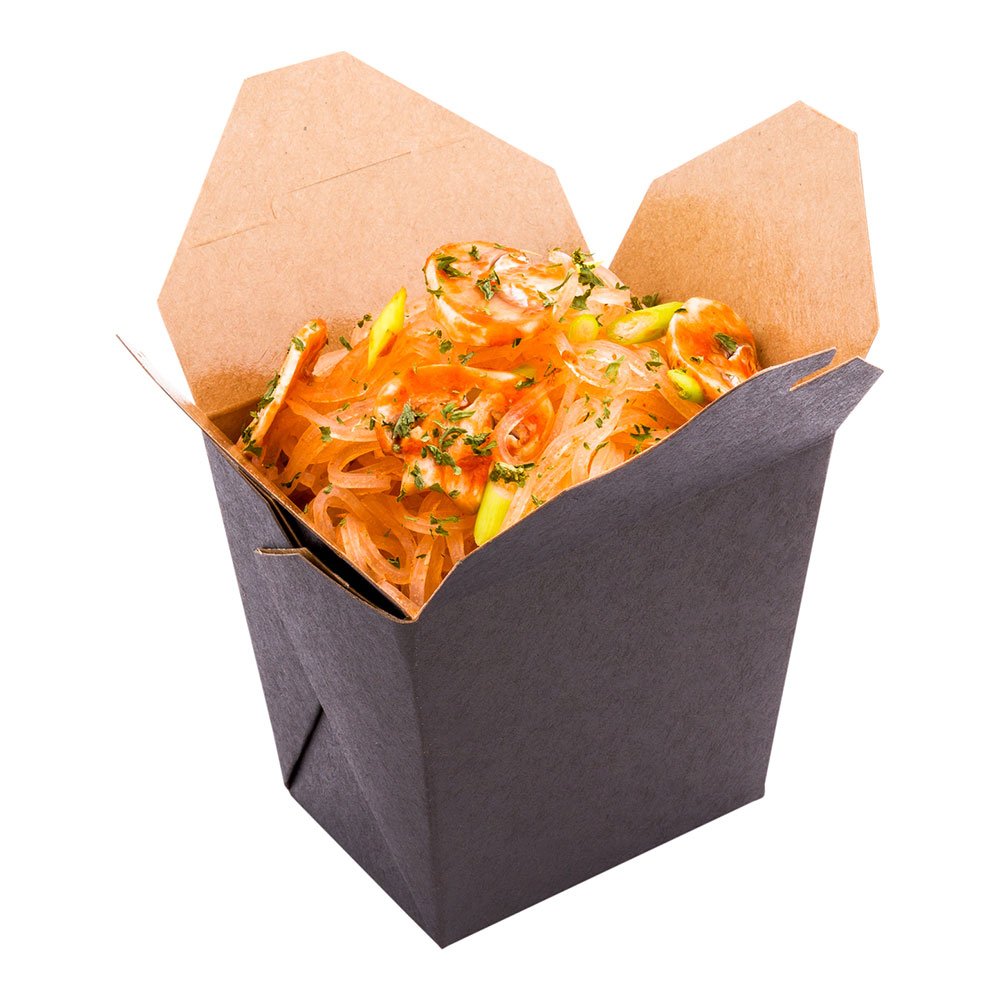 [Australia - AusPower] - Bio Tek 16 Ounce Chinese Take Out Boxes, 25 Leak And Greaseproof Food To Go Boxes - Tab-Lock, Stackable, Black Paper Take Home Boxes, Disposable, For Restaurants, Catering, And Parties 