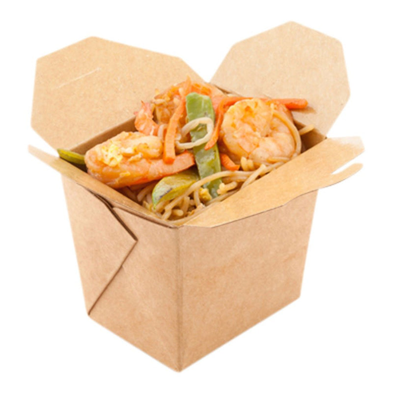 [Australia - AusPower] - Bio Tek 8 Ounce Chinese Take Out Boxes, 25 Greaseproof Food To Go Boxes - Tab-Lock, Microwavable, Kraft Paper Take Home Boxes, Disposable, For Restaurants, Catering, And Parties 