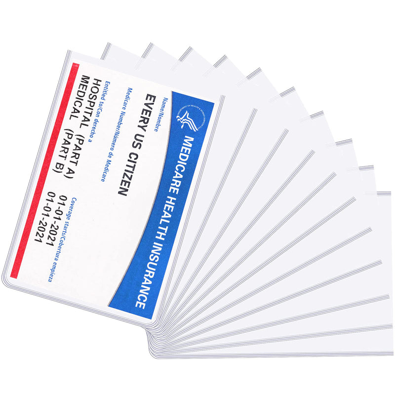 [Australia - AusPower] - 100 Pieces Medicare Card Holder Protector Clear PVC Waterproof Medical Card Protector Sleeves ID Card Plastic Protective Sleeves for Health Card Credit Card Business Card Social Security Card 