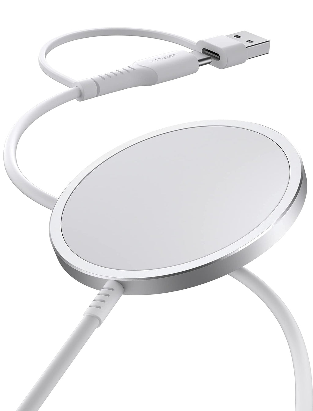 [Australia - AusPower] - Magnetic Wireless Charger, JSAUX Magnet Wireless Charging Pad Compatible with iPhone 13/13 Pro/13 Pro Max/13 Mini, 12/12 Pro/12 Pro Max/12 Mini, AirPods 3 2 Pro, Mag-Safe Charger, Mag Charger-Silver Silver 
