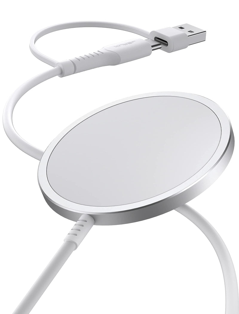 [Australia - AusPower] - Magnetic Wireless Charger, JSAUX Magnet Wireless Charging Pad Compatible with iPhone 13/13 Pro/13 Pro Max/13 Mini, 12/12 Pro/12 Pro Max/12 Mini, AirPods 3 2 Pro, Mag-Safe Charger, Mag Charger-Silver Silver 
