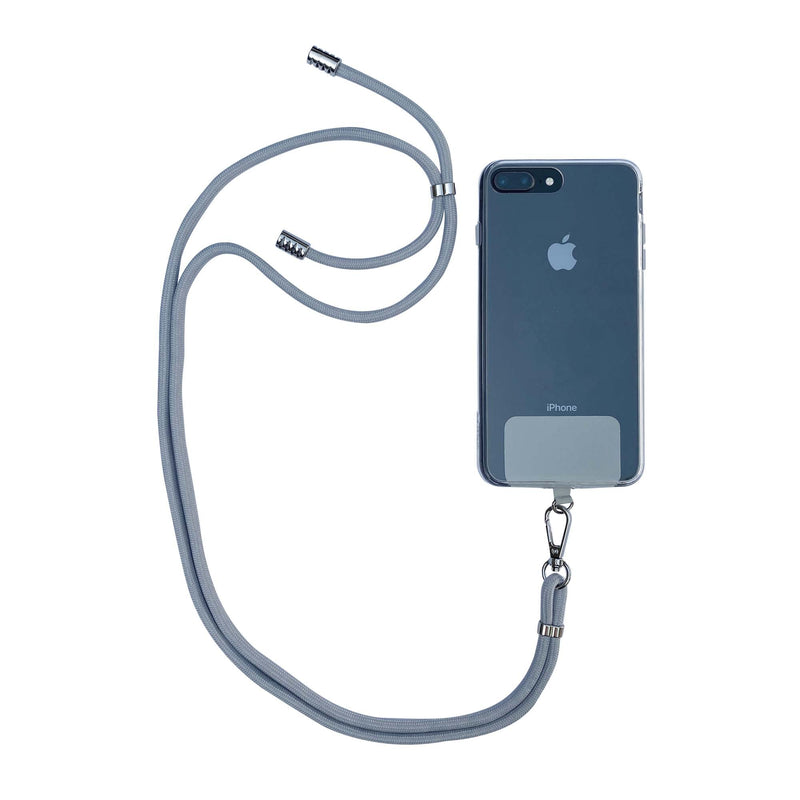 [Australia - AusPower] - Universal Gray Phone Lanyard with Adjustable Strap - Multipurpose for Phone, Badge or Keys 