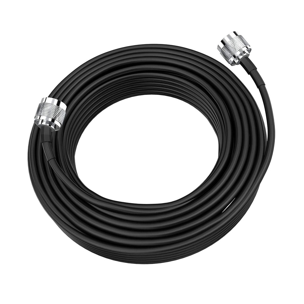 [Australia - AusPower] - 16.4 ft (5 Meters) Coaxial Extension Cable Low Loss, 50 ohm N Male to N Male coaxial Cable Connector, Cables Suitable for Antennas or Cell Phone Signal Boosters, Amplifiers, Routers,Repeaters Black (16.4 feet) 