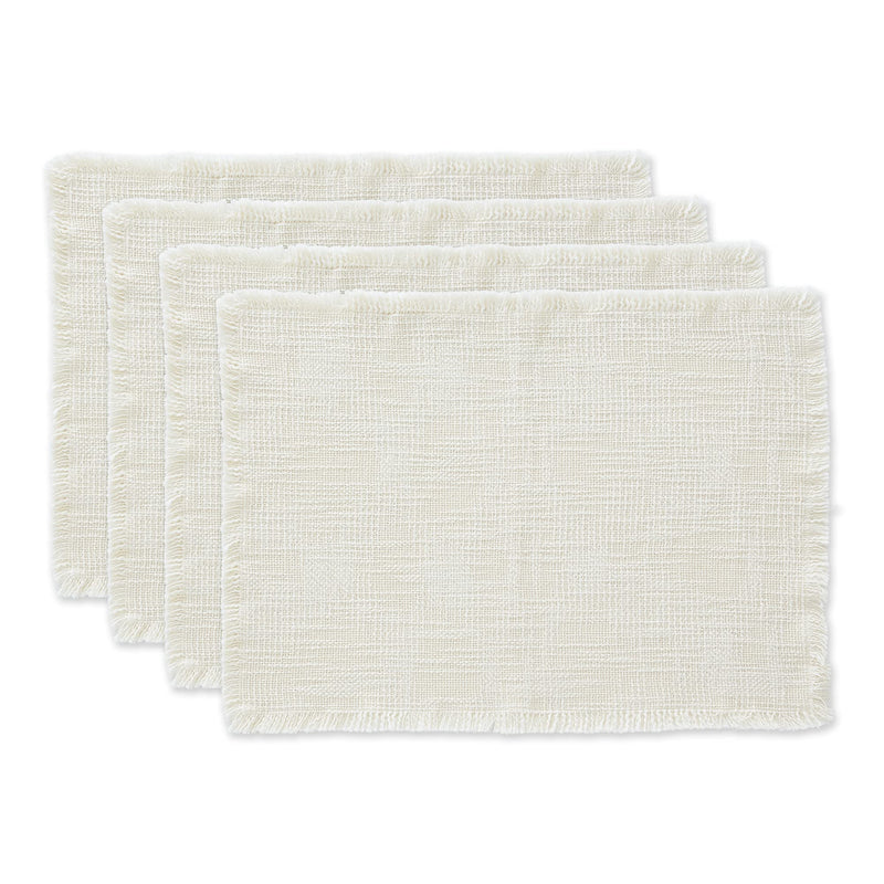 [Australia - AusPower] - DII Linen Tabletop Collection Machine Washable, Placemat Set, 14.5x20.5, Cream, 4 Piece Placemat Set, 14.5x20.5" 