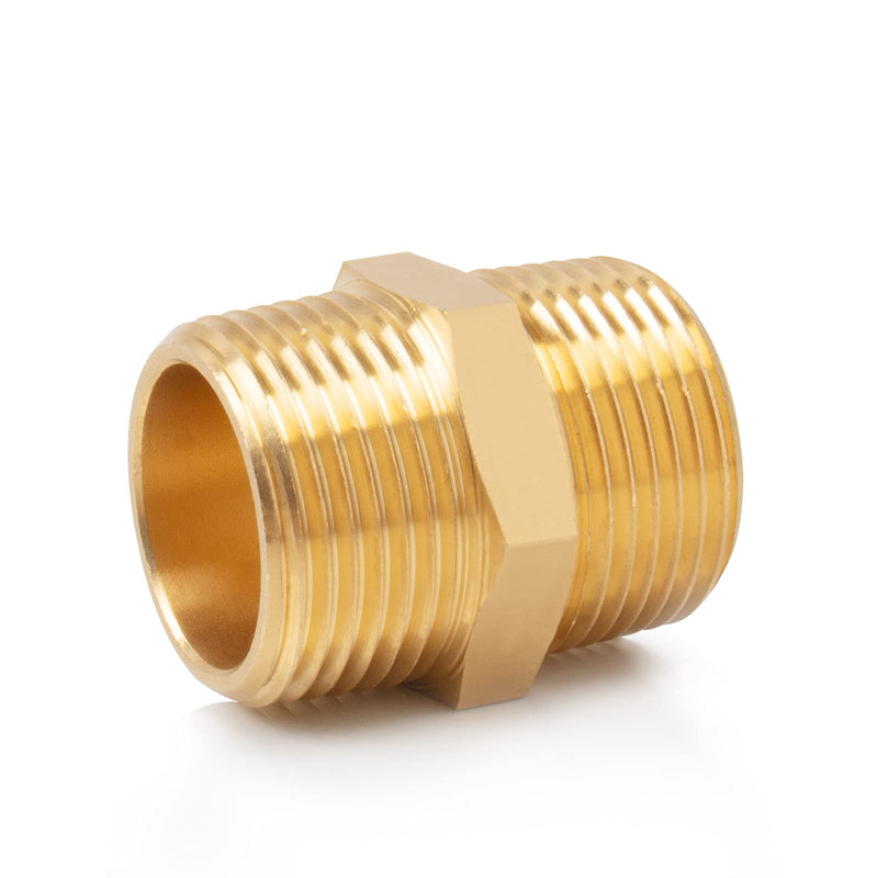 [Australia - AusPower] - BathAce Solid Brass Hex Nipples , Thread-Good Airtightness, Heavy Brass Pipe Adapter Fittings, Equal Connectors (1 NPT x 1 NPT Male, 1) 1 NPT x 1 NPT Male 