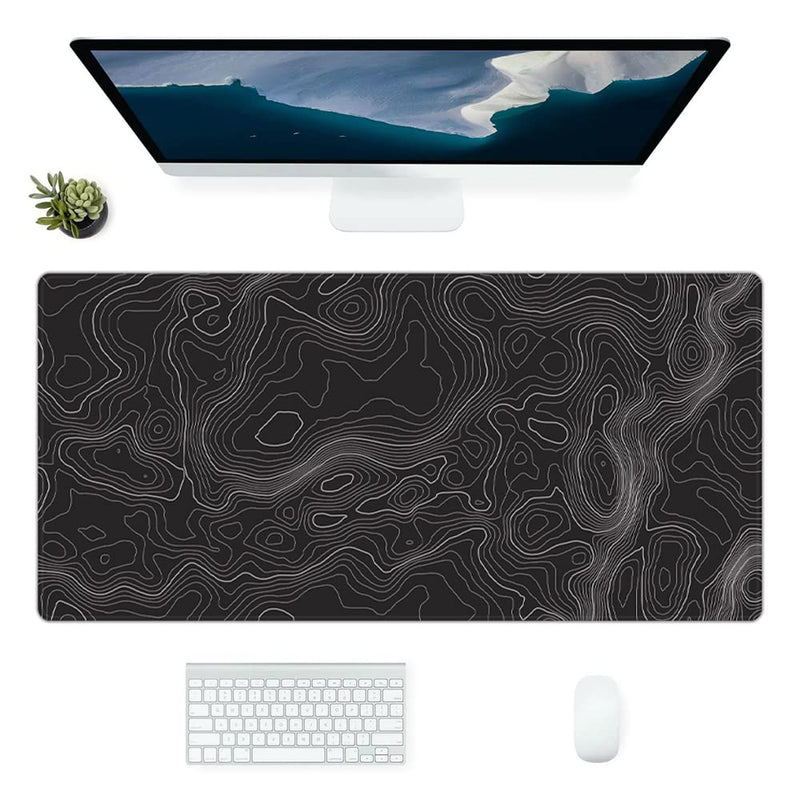 [Australia - AusPower] - Topographic Mouse Pad, Large Gaming Mouse Pad, Topographic Desk Mat, Non-Slip Computer Keyboard Mouse Pad Map Lines Contour for Home Office Gaming Work, 35.4 X15.7 in 35.4 X 15.7 In Topographic Map 