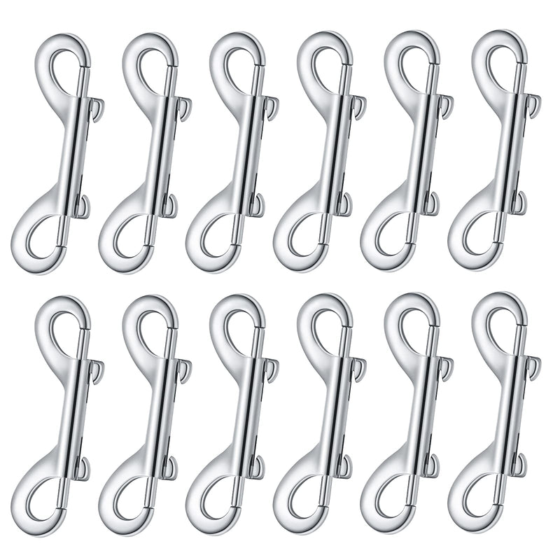 [Australia - AusPower] - 12 Pieces Double Ended Bolt Snaps Hook Zinc Alloy Double Trigger Clips Home Pet Accessory for Linking Dog Leash Collar Leash Key Chain Horse Tack Pet Sling Feed Buckets (2.75 Inch) 2.75 Inch 