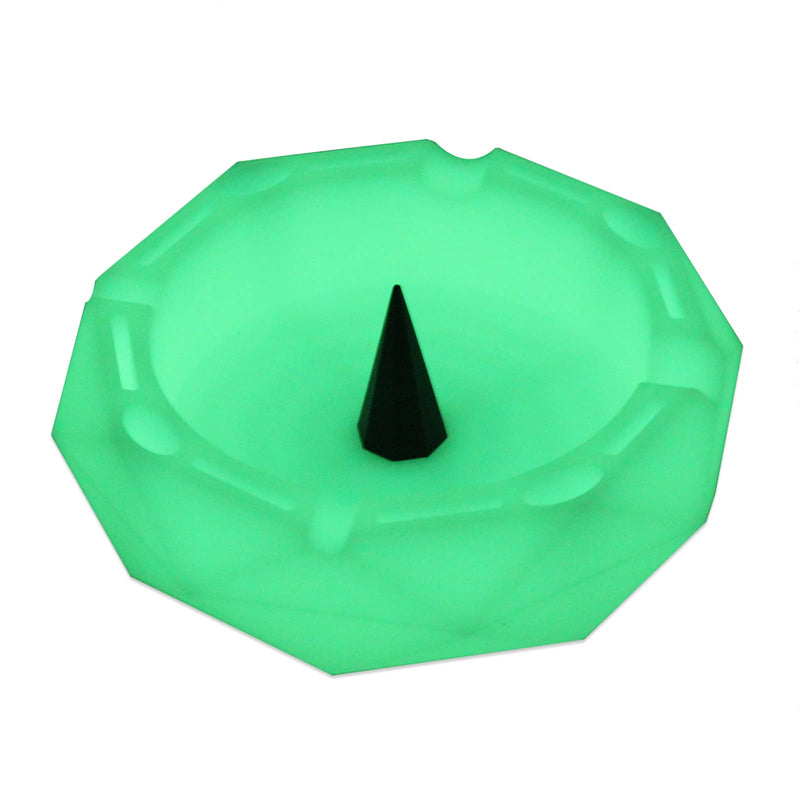 [Australia - AusPower] - ooDuo 1 Geometric Silicone Ashtray - Glow in the Dark - Unbreakable Multipurpose Storage Ash Tray - w/Glass Friendly Tapping Center 