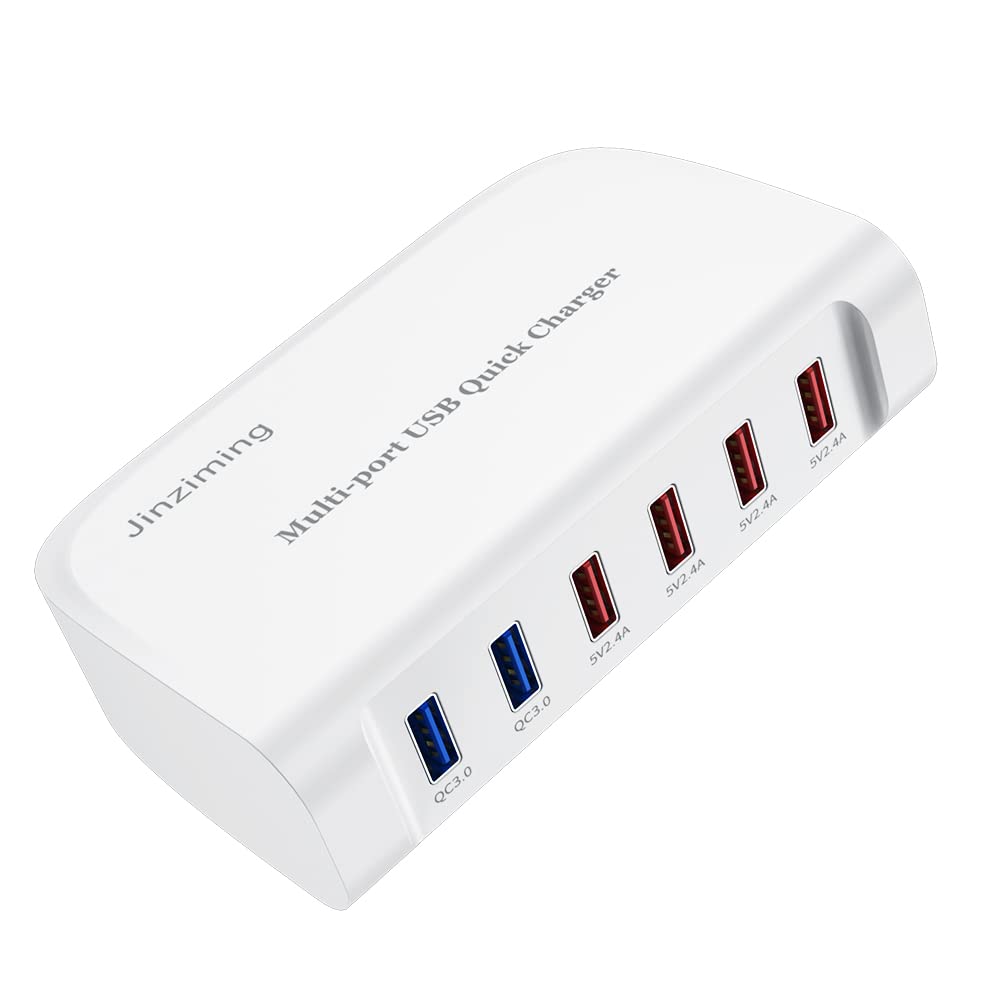 [Australia - AusPower] - USB Fast Charger 84W USB Wall Charger 6 Ports QC3.0 USB Charging Station for Multiple Devices Desktop Power Hub Smart Plug Rapid Charger Block for iPhone Xs/X iPad Pro/Air Galaxy S9 Laptop Smartphone 