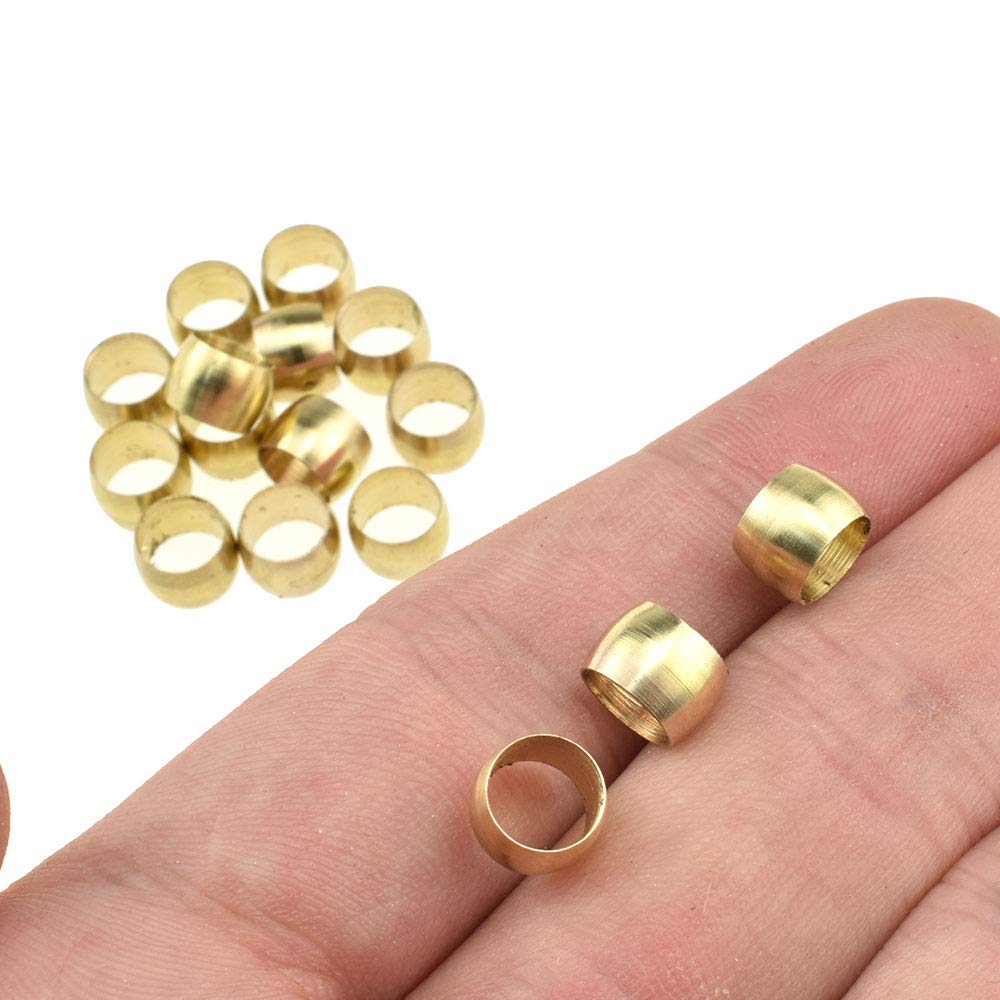 [Australia - AusPower] - Auleswet Brass Compression Tube Fitting Ferrule Sleeves 3/16inch Tube OD Metal Hardware Get Tightly Good Sealing High Pressure Temperature Resistance Snug Fit on Tube Line Easy to Install 40pcs 3/16" Tube Outer diameter（40Pcs） 