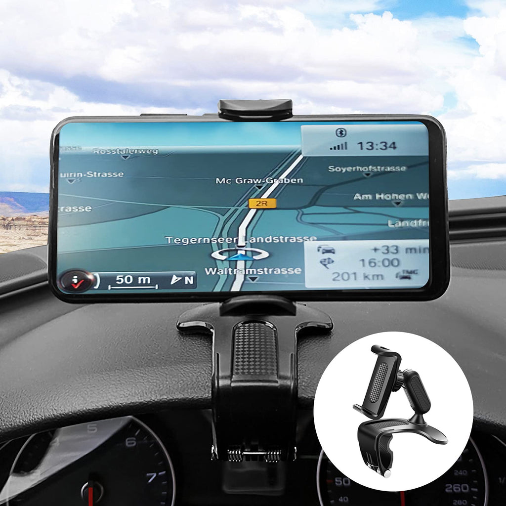 [Australia - AusPower] - Car Phone Holder Mount, 3-in-1 Cellphone Holder for Car, 360° Rotation Universal Dashboard Car Phone Holder Mount GPS Stand Cradle Clamp for Sun Visor, Rearview Mirror, Fit for 4 to 6.5 Inch Phones 