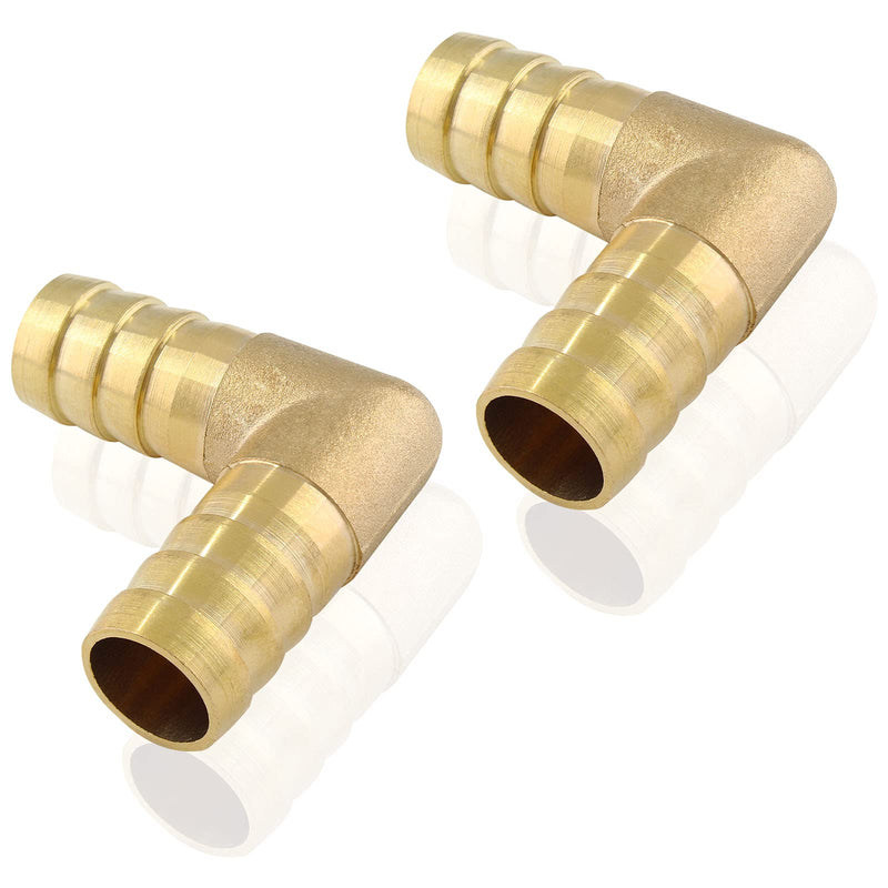 [Australia - AusPower] - Zorfeter 2 Pack Brass Hose Barb Fitting 5/8" 16mm Hose ID/Hose Barb 90 Degree L Right Angle Elbow Barbed Brass Fitting 5/8 inch to 5/8 inch 