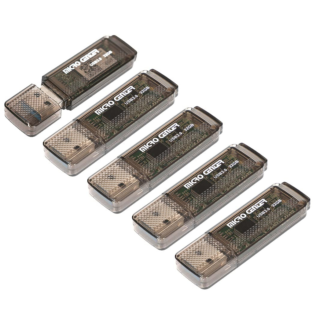 [Australia - AusPower] - Micro Center SuperSpeed 5 Pack 32GB USB 3.0 Flash Drive Gum Size Memory Stick Thumb Drive Data Storage Jump Drive (32G 5-Pack) 