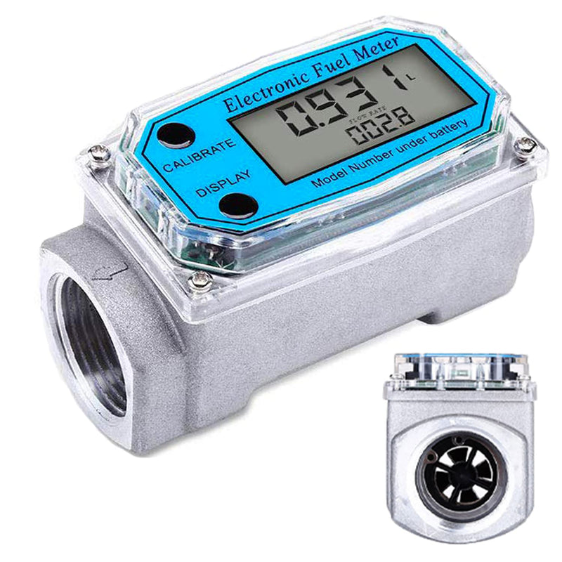 [Australia - AusPower] - Digital Turbine Flow Meter,LCD Digital Display High Accuracy Diesel Fuel Flowmeter for Measuring Diesel, Kerosene, Gasoline 