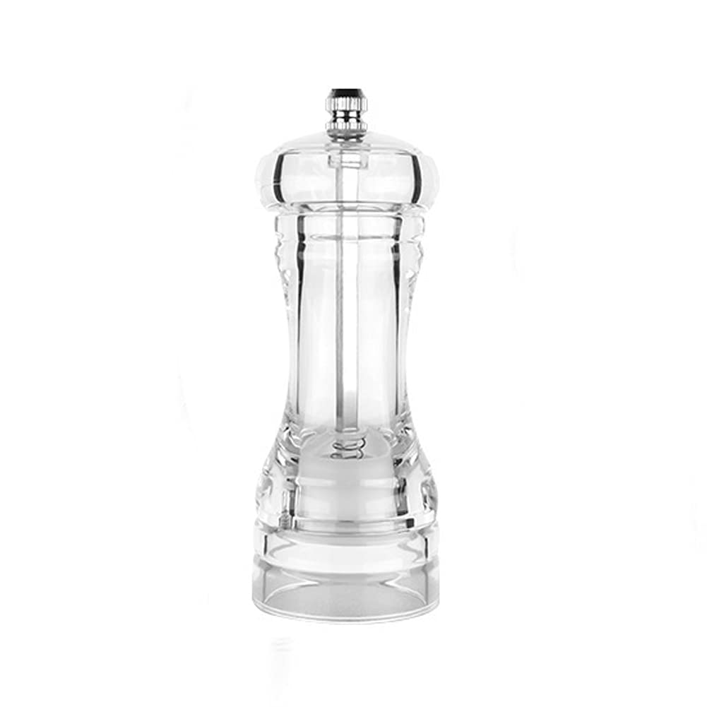 [Australia - AusPower] - 1PC Clear Acrylic Pepper Grinder Mill 5 Inch Salt and Pepper Shaker Salt Grinder Pepper Mill Shakers Refillable with Adjustable Coarseness Ceramic Rotor 