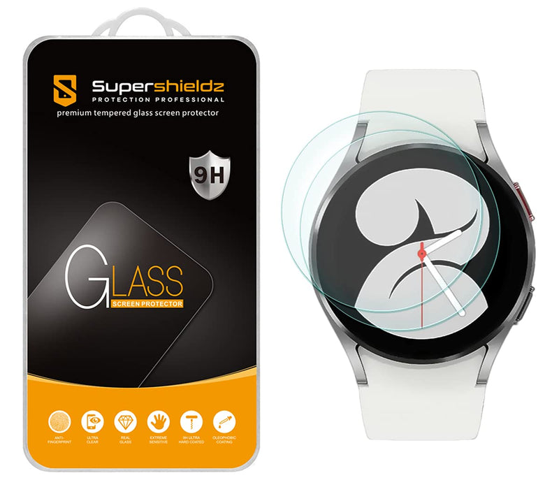 [Australia - AusPower] - (2 Pack) Supershieldz Designed for Samsung Galaxy Watch 4 (40mm) Tempered Glass Screen Protector, Anti Scratch, Bubble Free 