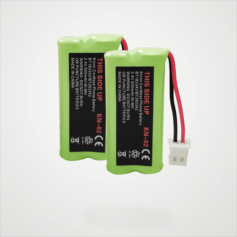 [Australia - AusPower] - Kinon 2-Pack Cordless Phone Battery NiMH AAA 2.4V 500mAh Replace BT183342 BT283342 BT162342 BT262342 BT166342 BT266342 Compatible with VTech CS6309 DS6501 AT&T CL81200 CRL32102 EL52300 TL96371 