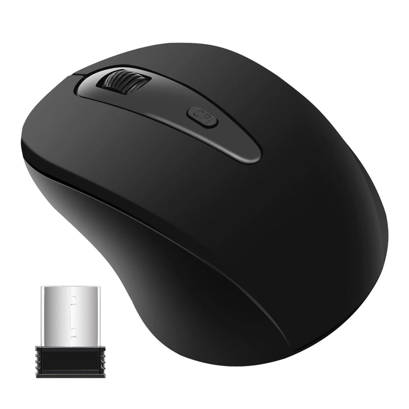 [Australia - AusPower] - Wireless Mouse, Computer Mouse 2.4G, with USB Receiver, Adjustable DPI, Portable Ergonomic Wireless Bluetooth Mouse, USB Wireless Mouse for Laptop/Desktop/MacBook (Regular) Regular 
