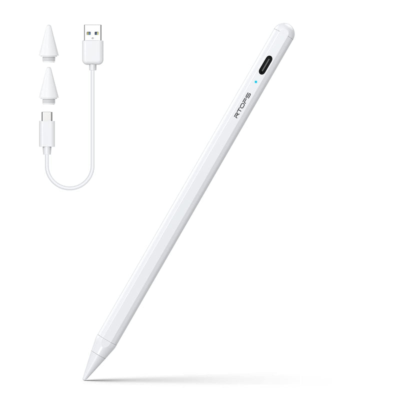[Australia - AusPower] - Stylus Pen for IPad with Palm Rejection, RTOPS Active iPad Pencil with Magnetic Design Rechargeable Stylus Compatible with Apple iPad/iPad Pro/Mini iPad Air for Precise Writing/Drawing/Notetaking 