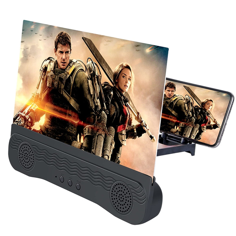 [Australia - AusPower] - CHANGAIDA 12 Inch Phone Screen Maginifier with Bluetooth Speaker Foldable Phone Holder Suit for All Smartphones 