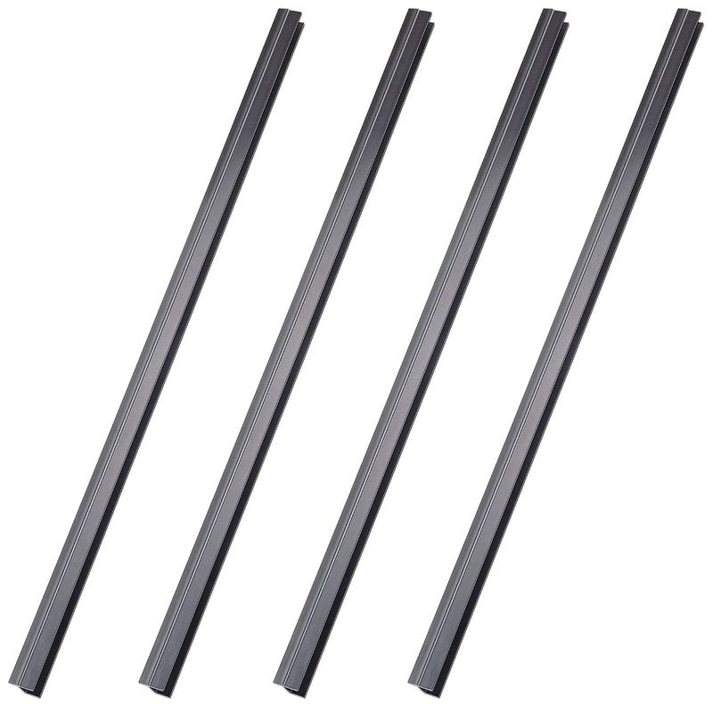 [Australia - AusPower] - 4 Pieces Hanging File Rails PVC Black File Rails for 1/2 Drawer Sides Hanging File System Keeping Your Folders Neat and Organized (1/2 Inch Drawer Sides 15.8 Inch Long) 1/2 Inch Drawer Sides 15.8 Inch Long 