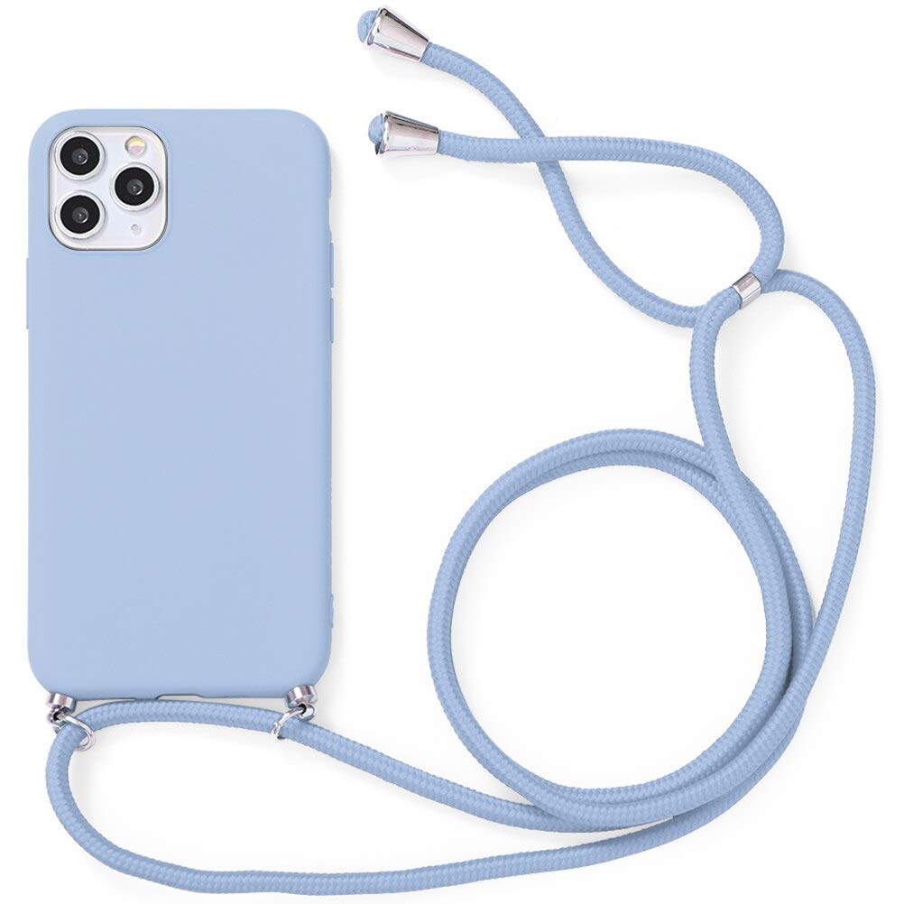 [Australia - AusPower] - Yoedge Crossbody Case for Apple iPhone 13 Pro Max with Neck Cord Strap, Shockproof Blue Soft TPU Silicone Protection Cell Phone Cover with Adjustable Lanyard Compatible with iPhone 13 Pro Max 6.7" A_Light Blue 