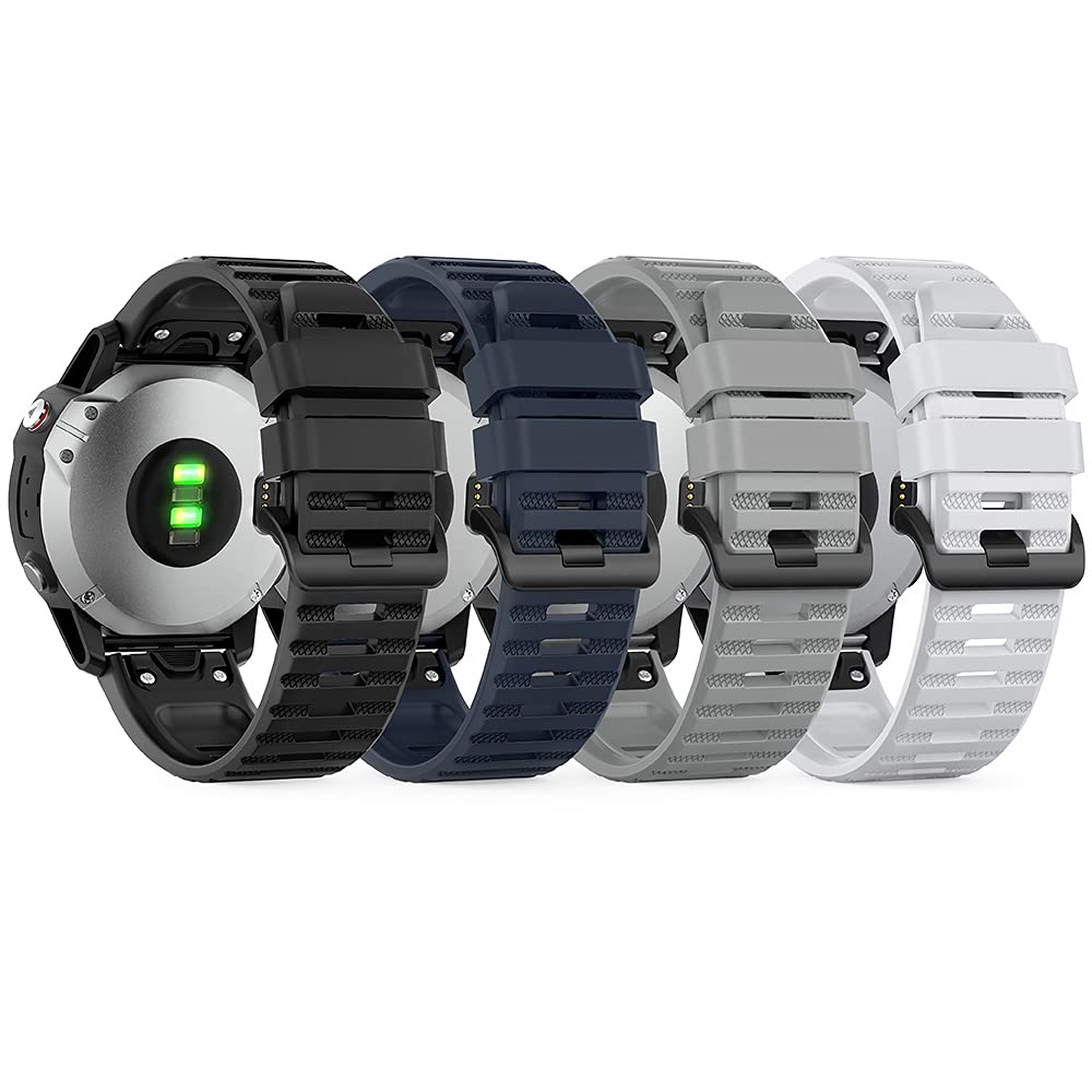 [Australia - AusPower] - TUSITA QuickFit 20mm 22mm 26mm Silicone Watch Band [4-PACK] Compatible with Garmin Fenix 5 5X 5S Plus, 6 6S 6X Pro Solar, 7 7S 7X, 3 HR Sapphire, Approach S60 S62, Forerunner 945, Descent Mk2S Mk2i 20mm band 