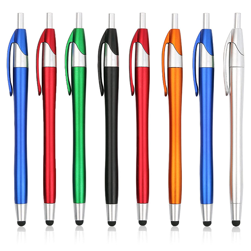 [Australia - AusPower] - Stylus Pens for Touch Screens, Liromna 8 Pack Universal 2 in 1 Capacitive Stylus Ballpoint Pen for iPad iPhone Tablets Samsung Galaxy All Universal Touch Screen Devices Multicoloured 