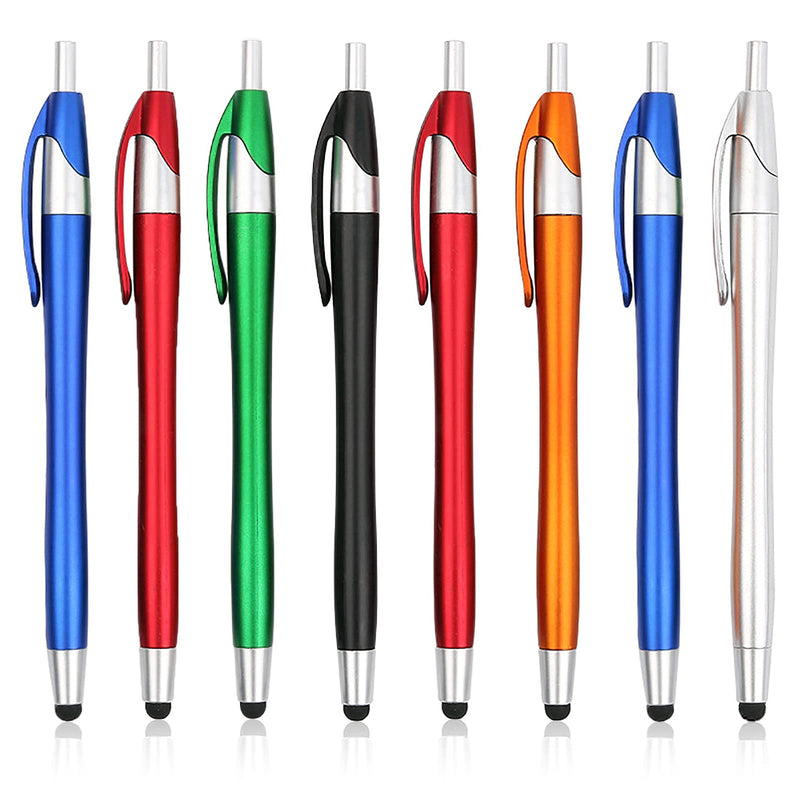 [Australia - AusPower] - Stylus Pens for Touch Screens, Liromna 8 Pack Universal 2 in 1 Capacitive Stylus Ballpoint Pen for iPad iPhone Tablets Samsung Galaxy All Universal Touch Screen Devices Multicoloured 