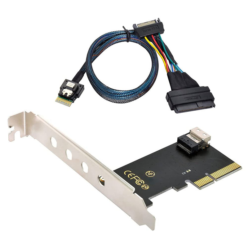 [Australia - AusPower] - NFHK PCI-E 3.0 4.0 to SFF-8654 Slimline SAS Card Adapter and U.2 U2 SFF-8639 NVME PCIe SSD Cable for Mainboard SSD 