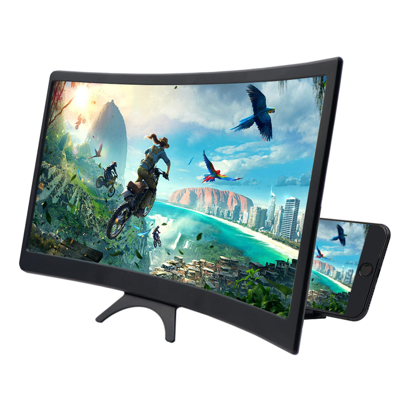 [Australia - AusPower] - CHANGAIDA 12 Inch 3D Curved HD Phone Screen Amplifier Foldable Phone Holder Suit for All Smartphones 
