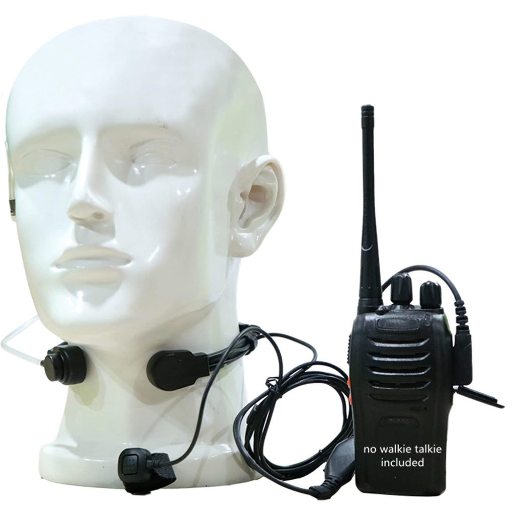 [Australia - AusPower] - JUYODE Throat Mic Walkie Talkie Earpiece 2 Pin Surveillance Headsets Covert Acoustic Tube Finger PTT Compatible with Baofeng UV-5R BF-888S Compatible with Kenwood TK-220/308 