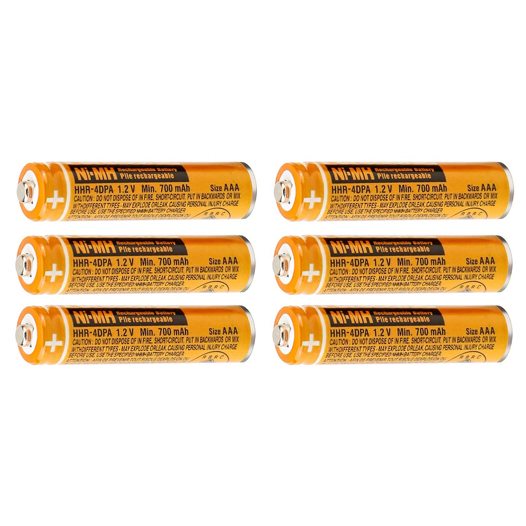[Australia - AusPower] - ZZWJBCYLE AAA Nimh Rechargeable Home Cordless Phone Batteries, 6packs 1.2V 700mAh HHR-4DPA AAA Battery Replacement for Panasonic Home Cordless Phones and Other Fit for AAA Battery Device, Yellow 