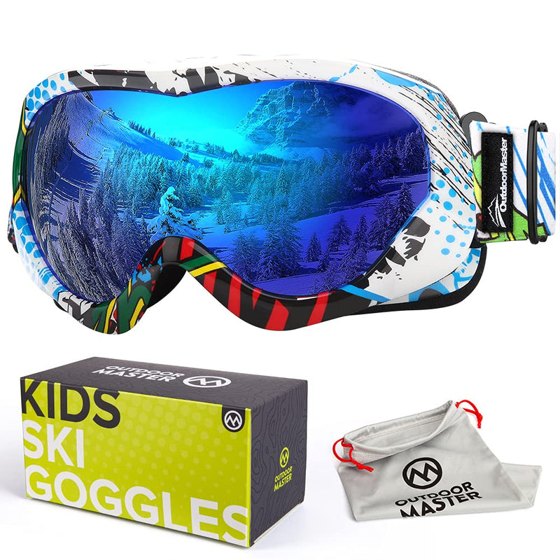 [Australia - AusPower] - OutdoorMaster Kids Ski Goggles - Helmet Compatible Snow Goggles for Boys & Girls with 100% UV Protection 