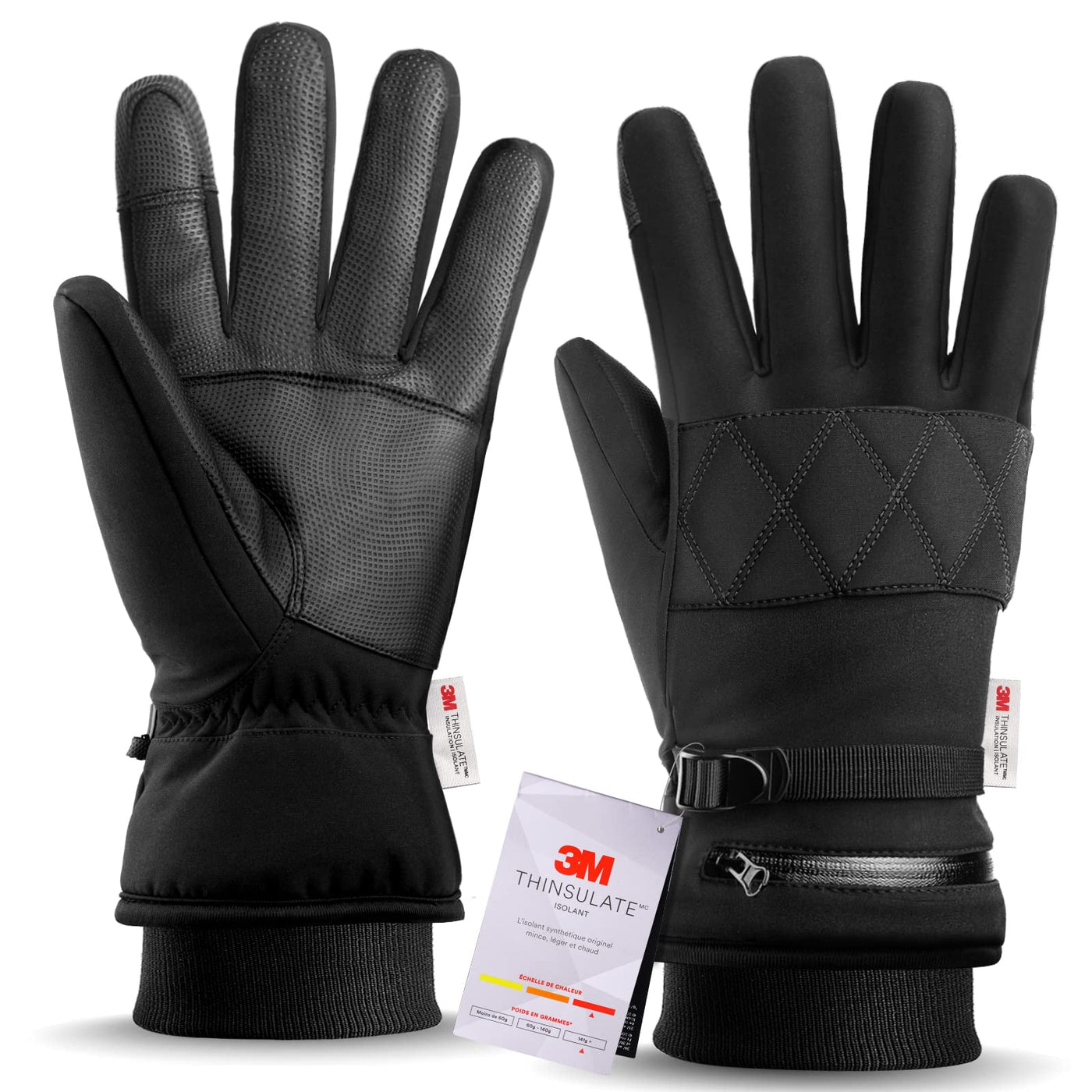 Flamino Winter Ski Gloves, Made with 3M Thinsulate Insulation
