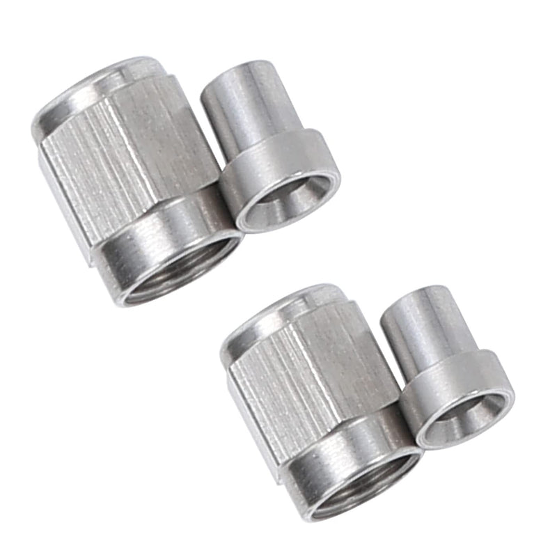 [Australia - AusPower] - AC PERFORMANCE Stainless Steel Hardline Fitting -4 AN AN4 Female Tube Nut and Sleeve For 1/4'' 1/4 inch 6.35mm outer diameter alloy Tube Hose Line Fitting, Pack of 2 