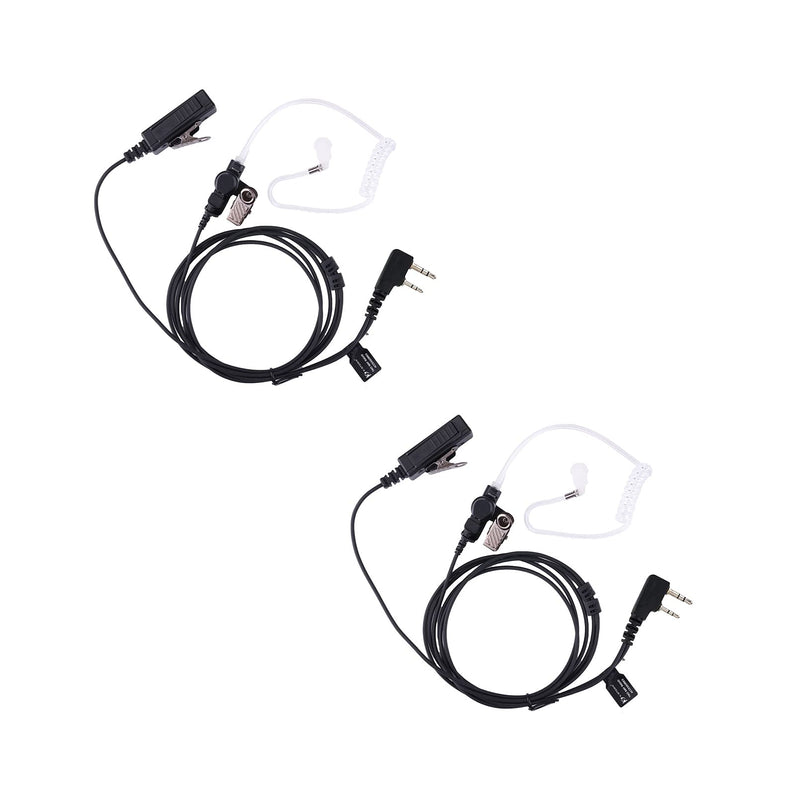 [Australia - AusPower] - KS K-STORM Covert Acoustic Tube Walkie Talkie Earpiece Headset with Mic Compatible with 2 Pin Kenwood Two Way Radio, 2 Pack 