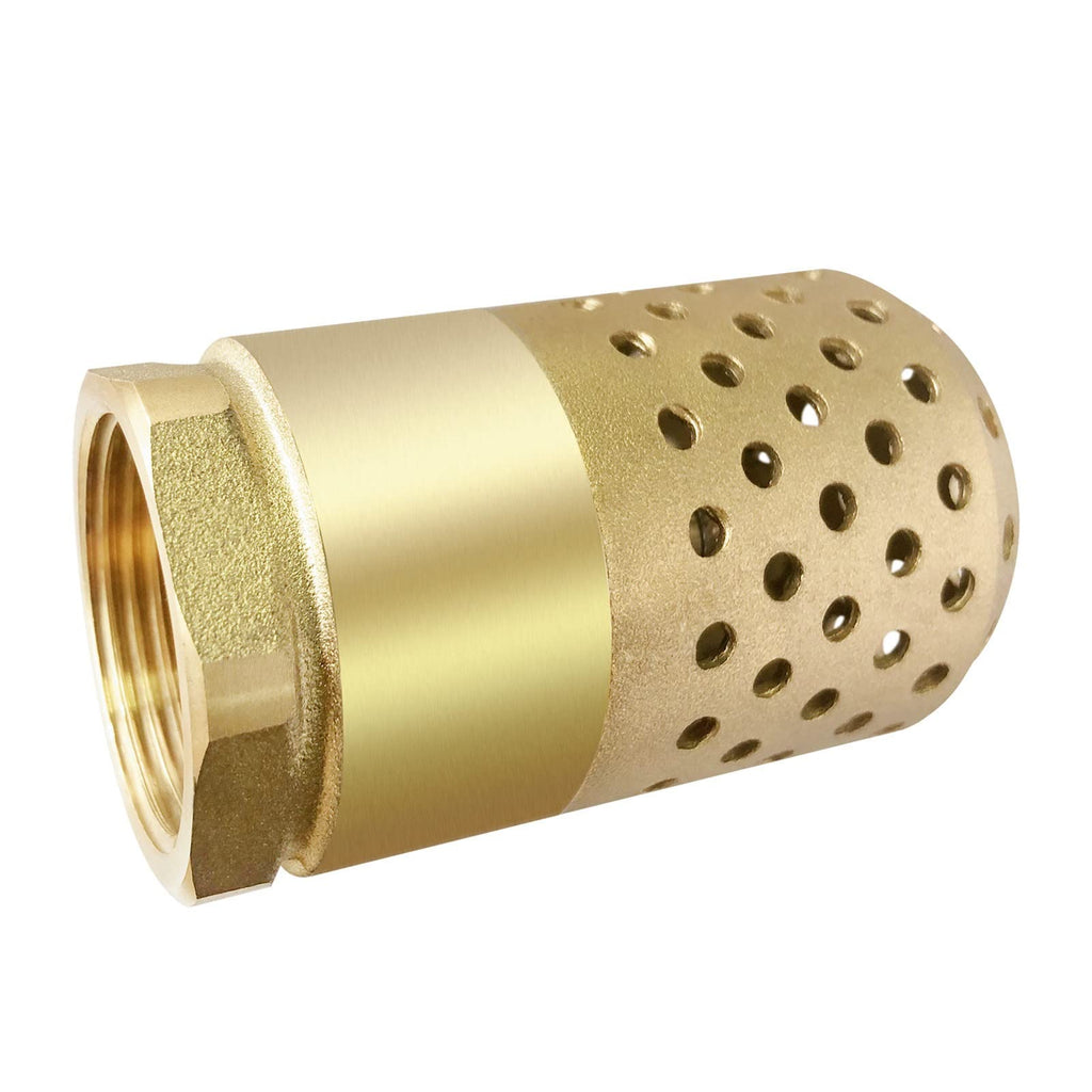 [Australia - AusPower] - Brass Foot Valve 3/4 inch NPT Heavy Duty Spring Mesh Check Valve Female Connection One Way Foot Valve Backflow Preventer with Holes Strainer Filter for Well Jet Pumps Foot Valv (3/4'' NPT) 3/4'' NPT 