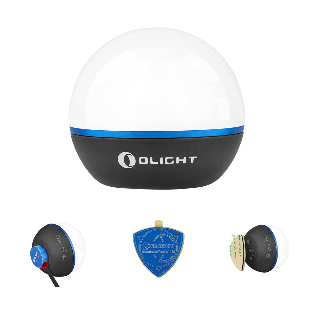 [Australia - AusPower] - OLIGHT Obulb MC 75 Lumens 8 Modes Multi-Color LED Night Light, MCC Rechargeable Bedside Lamp with Magnetic Bottom for Bedroom, Home Decor, Camping (Black) Black 