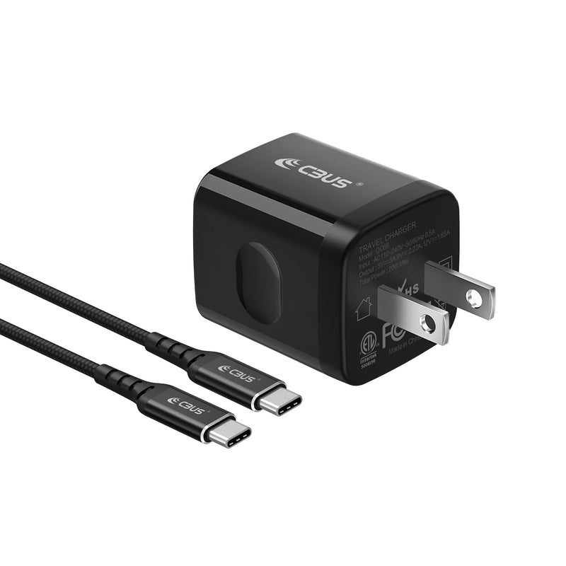 [Australia - AusPower] - CBUS 20W Fast Charger + 10ft Braided Cable for Motorola One 5G, One 5G Ace, Edge+, Moto G Stylus, Moto G Play, Moto G Power (2020, 2021), Moto G Fast, Moto G8+, One Action (Black) 