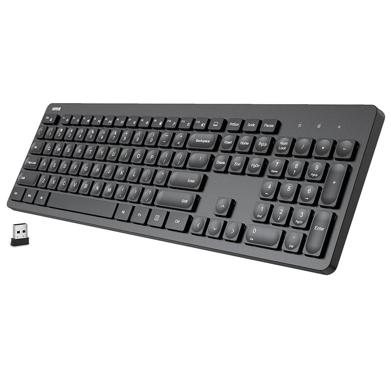 [Australia - AusPower] - Arteck 2.4G Wireless Keyboard Ultra Slim Full Size Keyboard with Numeric Keypad and Media Hotkey for Computer/Desktop/PC/Laptop/Surface/Smart TV and Windows 11/10/ 8/7 